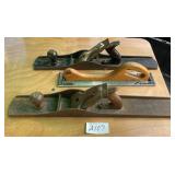 487 - THREE VINTAGE HAND PLANERS (A107)