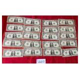 487 - TWENTY COLLECTIBLE US $1 BILLS (G215)