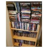 J5 - MIXED LOT OF MOVIES & STORAGE SHELF (N50)