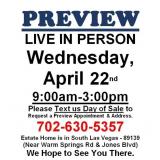 PREVIEW LIVE IN PERSON - Wednesday, April 22nd