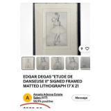 1880s EDGAR DEGAS SIGNED ART 24X29"