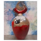 11 - JAPANESE SUMIDA GAWA POTTERY-STYLE VASE 38"T