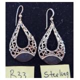 502 - PAIR OF STERLING SILVER EARRINGS (R33)