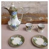11 - VINTAGE PORCELAIN CHOCOLATE POT SET (B98)