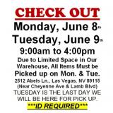 AUCTION PICK UP DAYS & HOURS