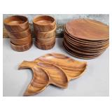 11 - WOODEN PLATES & BOWLS (B55)