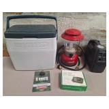 11 - COLEMAN COOLER, LANTERN, TIRE INFLATOR
