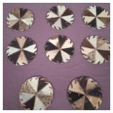 11 - EIGHT COWHIDE MATS 5"DIA (C171)