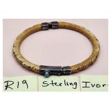 502 - STERLING SILVER & IVORY BRACELET (R19)