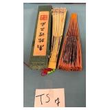 S5 - THREE VINTAGE HAND FANS (TS7)