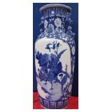N - BLUE & WHITE WARE VASE 24"T (N131)