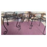 11 - THREE WROUGHT IRON STANDS (R31)