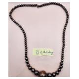 502 - STERLING SILVER BEADED NECKLACE (R14)