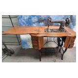 11 - ANTIQUE FREE TREADLE SEWING MACHINE