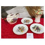 11 - COLLECTIBLE TEAPOT, CHOCOLATE POT & PLATES
