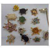 Q - LOT OF COSTUME JEWELRY TURTLE PINS (W76)