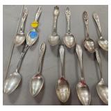 Q - LOT OF COLLECTIBLE STERLING SILVER SPOONS