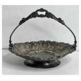 LARGE ANTIQUE VERY ORNATE SILVER PLATED CANDY DISH