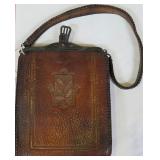 Q -  ARTS & CRAFTS ERA HANDMADE LEATHER PURSE