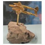 777 - ORIGINAL WWII TRENCH ART LOCKHEED P-38