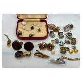 Q - VINTAGE CUFFLINK SETS, STUDS, TIE TACKS, MORE