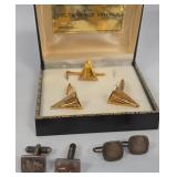 Q - THREE VINTAGE CUFFLINKS SETS (W50)