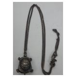 Q - STERLING SILVER TURTLE PENDANT NECKLACE