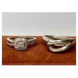LOT OF 2 VINTAGE STERLING SILVER RINGS