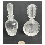 LOT OF 2 VINTAGE CRYSTAL PERFUME BOTTLES 5'