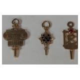 Q - THREE 10K GOLD CHARMS (W14)