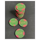 LARGE LOT OF VINTAGE $25 POKER CHIPS