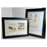 LOT OF 2 FRAMED ORIGINAL DISNEY ILLUSTRATIONS