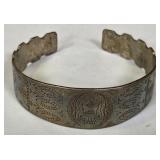 Q - VINTAGE SILVER CUFF BRACELET (W33)