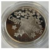 ONE TROY OUNCE .999 FINE SILVER COIN (J10)
