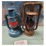 777 - TWO VINTAGE KEROSENE RAILROAD LANTERNS