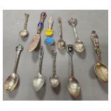 Q - STERLING SILVER COLLECTIBLE SPOONS & KNIFE