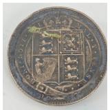 Q - 1887 BRITISH OVERSEAS SILVER COIN PIN (W54)