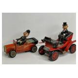 PAIR OF VINTAGE LARGE METAL BATTERY TOYS