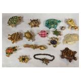 Q - MIXED LOT OF TURTLE COSTUME JEWELRY (W83)
