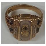 Q - 19K GOLD 1955 MARK KEPPEL HS RING (W13)