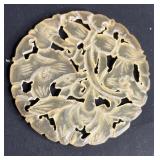 LARGE ANTIQUE CARVED JADE PENDAT 2'