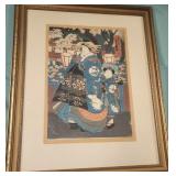 777 - JAPANESE WOODBLOCK PRINT FRAMED 18X22'