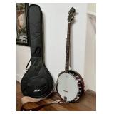 BEAUTIFUL MAHOGANY HOHNER 4 STRING BANJO