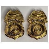 RARE PAIR OF ST AGNES CATHEDRAL SECURITY BADGES