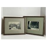 PAIR OF VINTAGE ENGRAVINGS FRAMED UNDER GLASS13X11