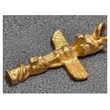 Q - 14K GOLD TOTEM POLE CHARM (J28)