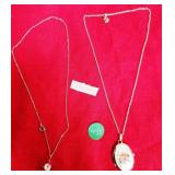 Q - TWO STERLING SILVER PENDANT NECKLACES