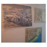 Q - THREE PIECES OF ART / MAPS (N20)