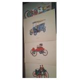 Q - THREE PRINTS OF VINTAGE CARS (N8)