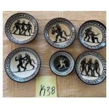 Q - SIX HAND-MADE COLLECTIBLE DISHES (GREECE) (K38